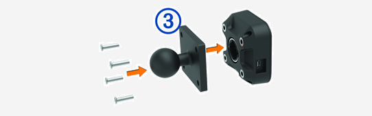 Exploded view of the device and ball mount adapter with callouts