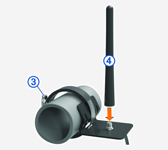 Antenna relocation kit installation with callouts