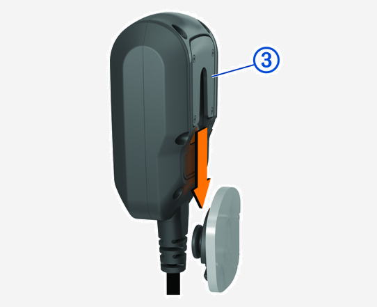 Fist microphone being placed on the mount with a callout