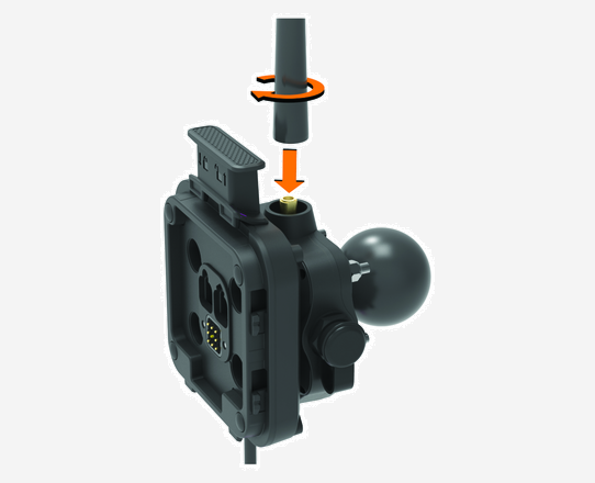 Group ride radio with antenna being installed