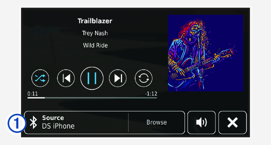 Media player screenshot with a callout