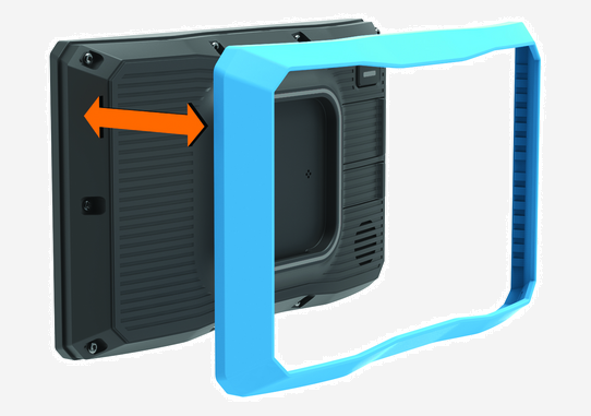 Trim ring being removed from the device